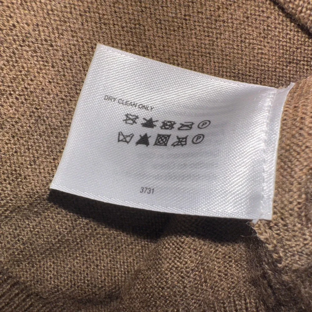 Brooks Brothers 346 Mens Large Brown 100% Merino Wool V-Neck Sweater Vest